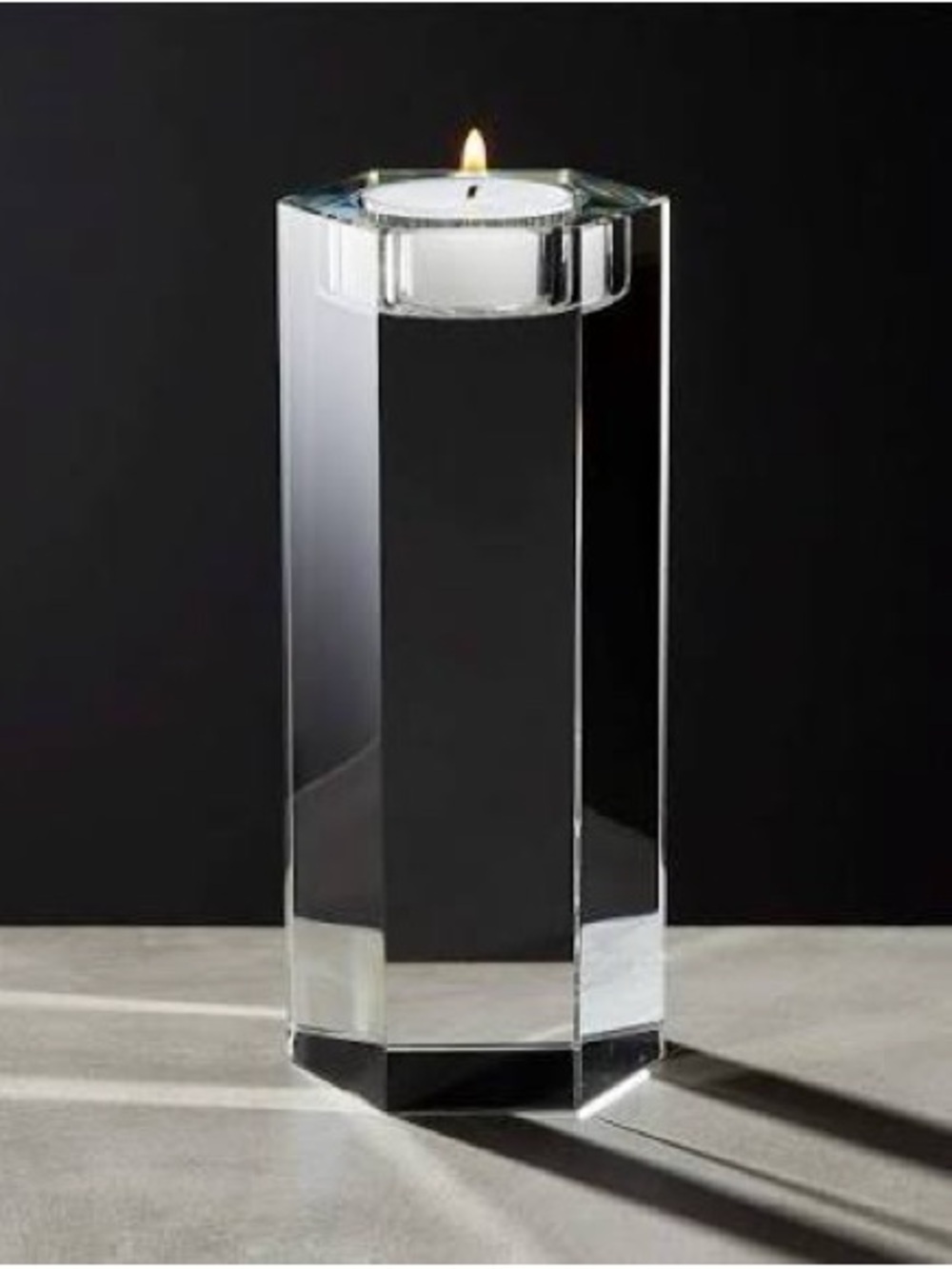 CB2 Hex Crystal Tealight Candle Holder
